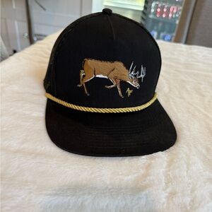 American Fletcher Black and Gold Deer Embroidered Cap